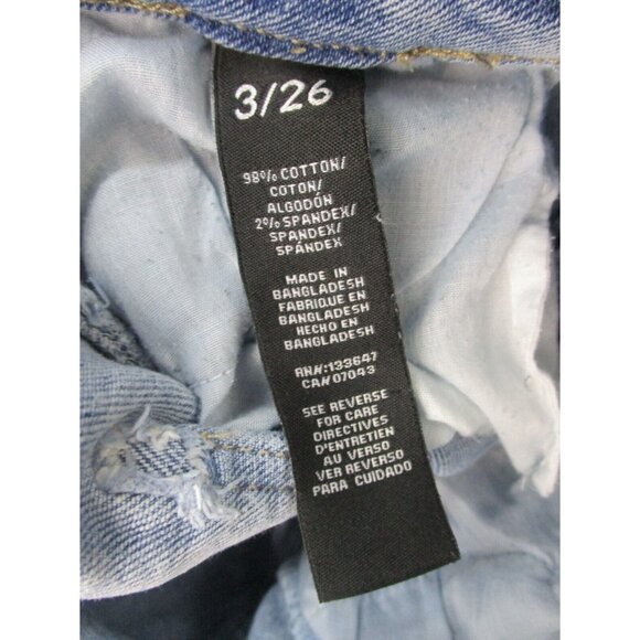 Kendall & Kylie High Rise Jeans Size 3 (26x24) Blue Icon Straight Leg Distressed - Picture 9 of 12